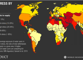 Χώρες με πρόβλημα διαθεσιμότητας νερού (Πηγή: WRI)